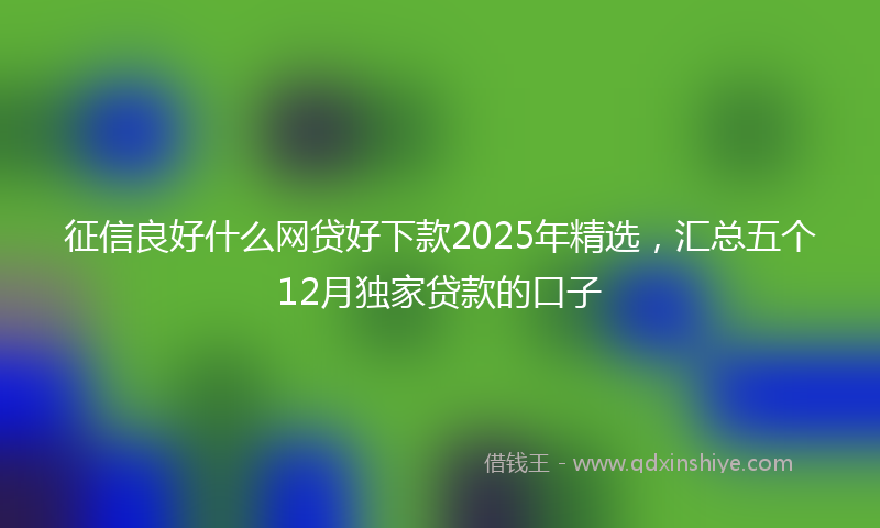 征信良好什么网贷好下款2025年精选，汇总五个12月独家贷款的口子