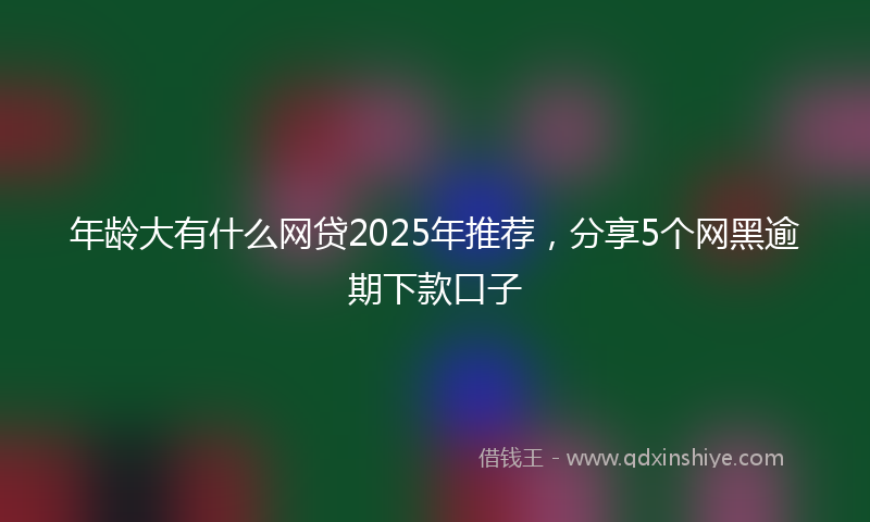 年龄大有什么网贷2025年推荐，分享5个网黑逾期下款口子