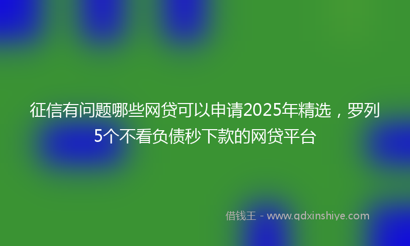 征信有问题哪些网贷可以申请2025年精选，罗列5个不看负债秒下款的网贷平台