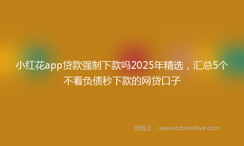 小红花app贷款强制下款吗2025年精选，汇总5个不看负债秒下款的网贷口子