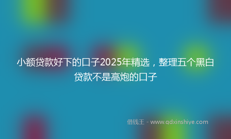 小额贷款好下的口子2025年精选，整理五个黑白贷款不是高炮的口子