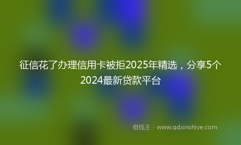 征信花了办理信用卡被拒2025年精选，分享5个2024最新贷款平台