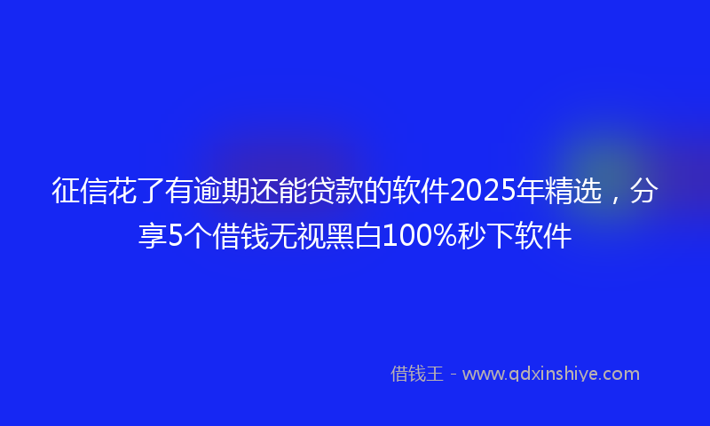 征信花了有逾期还能贷款的软件2025年精选，分享5个借钱无视黑白100%秒下软件
