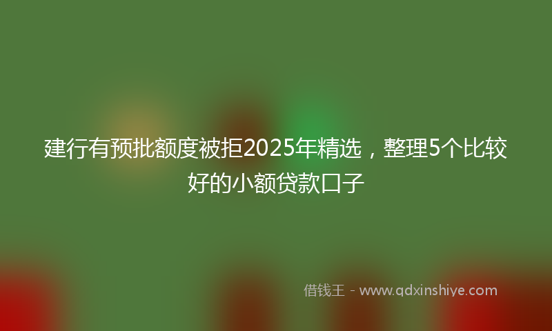 建行有预批额度被拒2025年精选，整理5个比较好的小额贷款口子