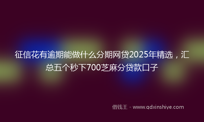 征信花有逾期能做什么分期网贷2025年精选，汇总五个秒下700芝麻分贷款口子