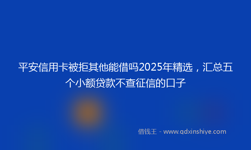 平安信用卡被拒其他能借吗2025年精选，汇总五个小额贷款不查征信的口子