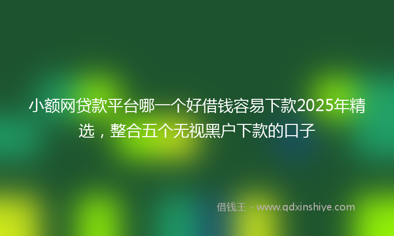小额网贷款平台哪一个好借钱容易下款2025年精选，整合五个无视黑户下款的口子