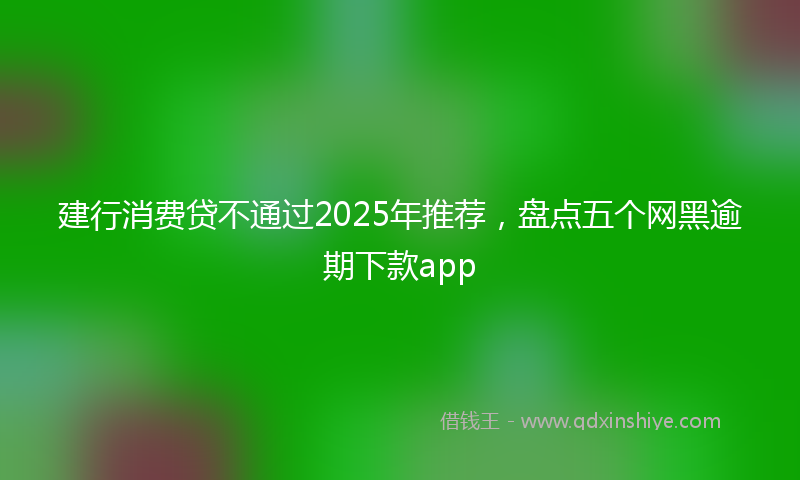 建行消费贷不通过2025年推荐，盘点五个网黑逾期下款app
