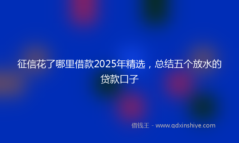 征信花了哪里借款2025年精选，总结五个放水的贷款口子