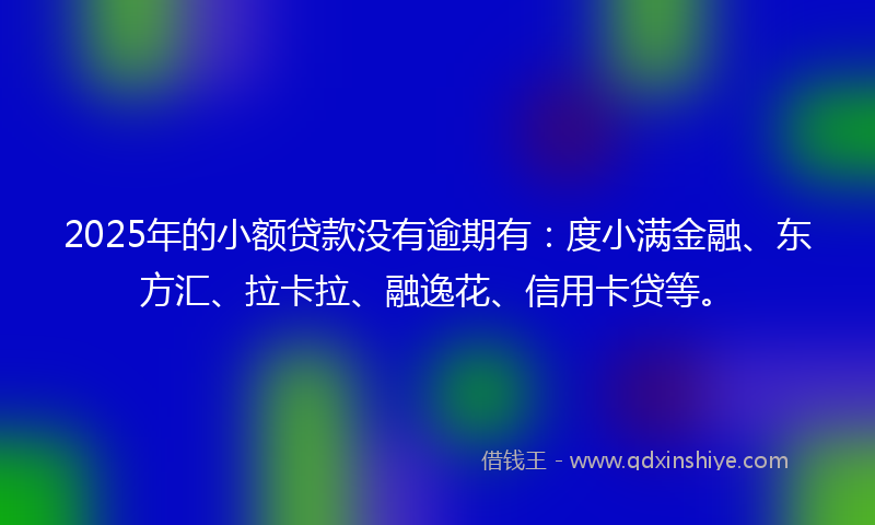2025年的小额贷款没有逾期有：度小满金融、东方汇、拉卡拉、融逸花、信用卡贷等。