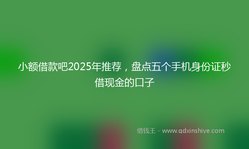 小额借款吧2025年推荐，盘点五个手机身份证秒借现金的口子