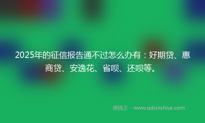 2025年的征信报告通不过怎么办有：好期贷、惠商贷、安逸花、省呗、还呗等。