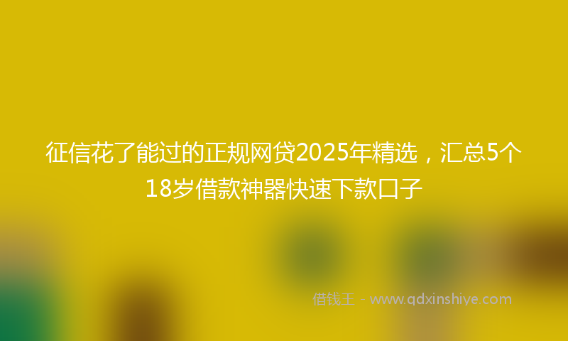 征信花了能过的正规网贷2025年精选，汇总5个18岁借款神器快速下款口子