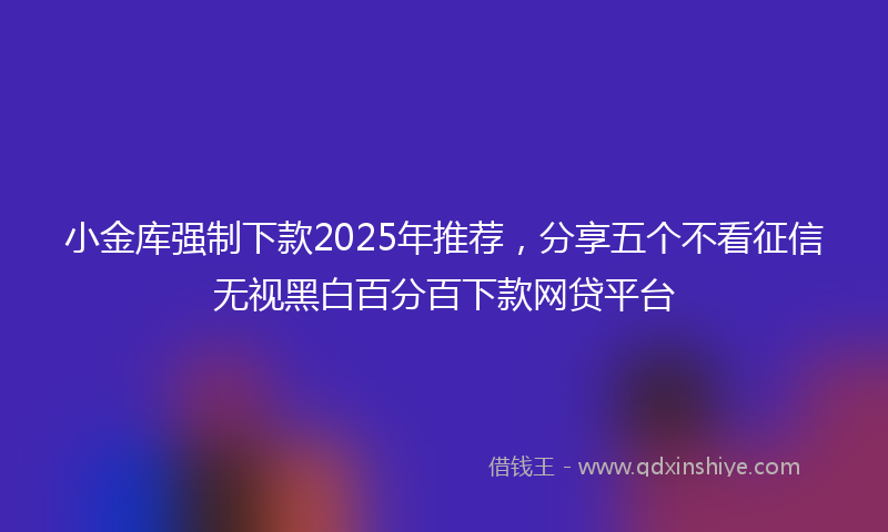 小金库强制下款2025年推荐，分享五个不看征信无视黑白百分百下款网贷平台