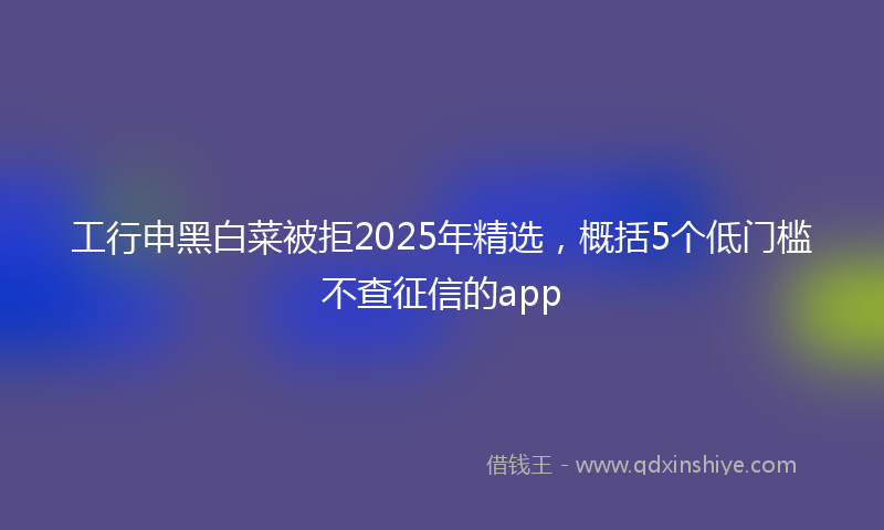 工行申黑白菜被拒2025年精选，概括5个低门槛不查征信的app