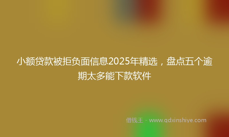 小额贷款被拒负面信息2025年精选，盘点五个逾期太多能下款软件