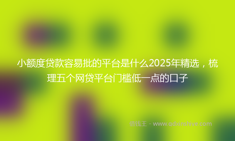 小额度贷款容易批的平台是什么2025年精选，梳理五个网贷平台门槛低一点的口子