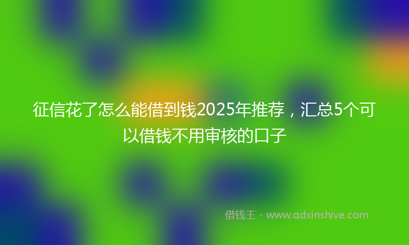 征信花了怎么能借到钱2025年推荐，汇总5个可以借钱不用审核的口子