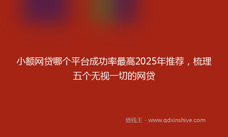 小额网贷哪个平台成功率最高2025年推荐，梳理五个无视一切的网贷