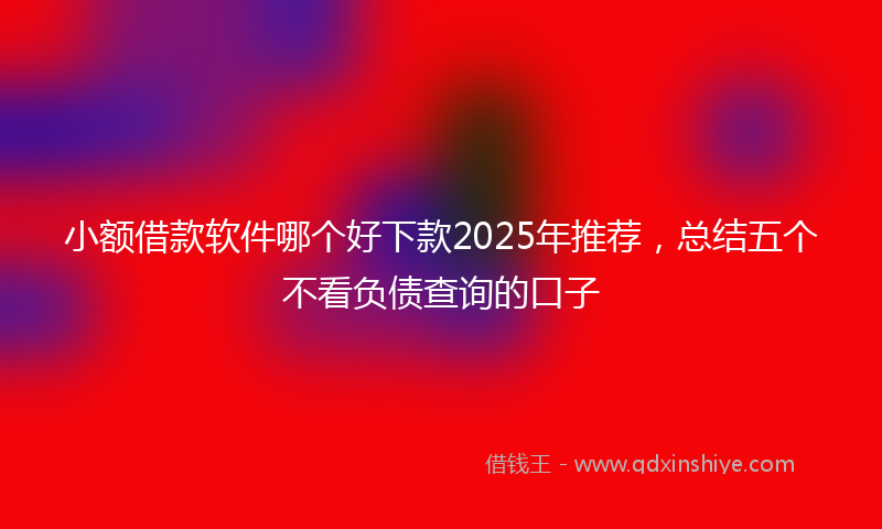 小额借款软件哪个好下款2025年推荐，总结五个不看负债查询的口子