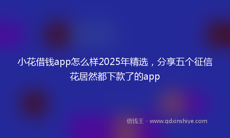 小花借钱app怎么样2025年精选，分享五个征信花居然都下款了的app