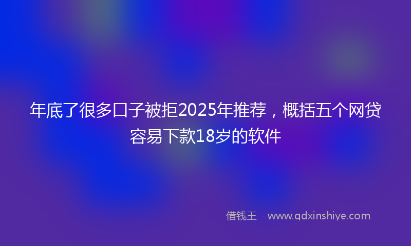 年底了很多口子被拒2025年推荐，概括五个网贷容易下款18岁的软件