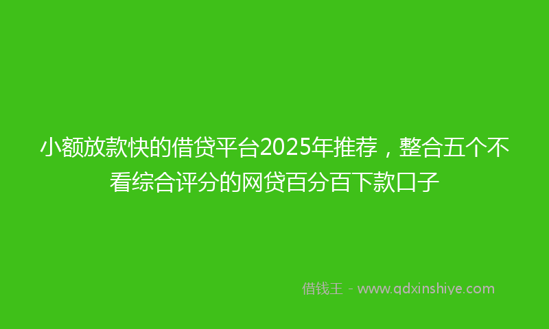 小额放款快的借贷平台2025年推荐，整合五个不看综合评分的网贷百分百下款口子