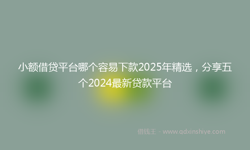 小额借贷平台哪个容易下款2025年精选，分享五个2024最新贷款平台