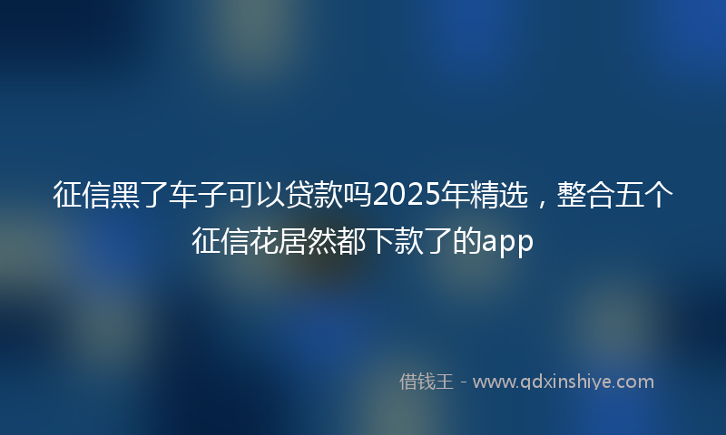 征信黑了车子可以贷款吗2025年精选，整合五个征信花居然都下款了的app