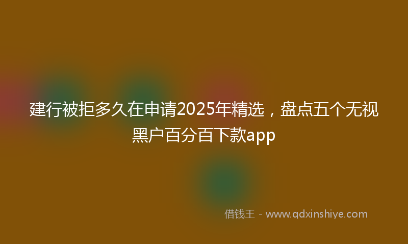 建行被拒多久在申请2025年精选，盘点五个无视黑户百分百下款app