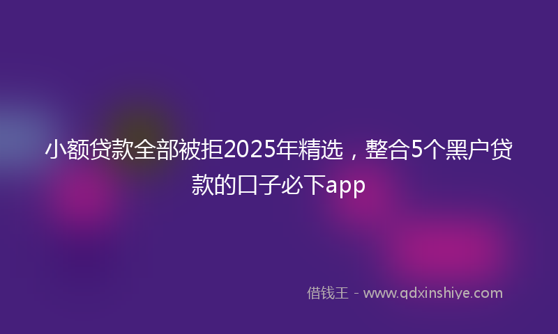 小额贷款全部被拒2025年精选，整合5个黑户贷款的口子必下app