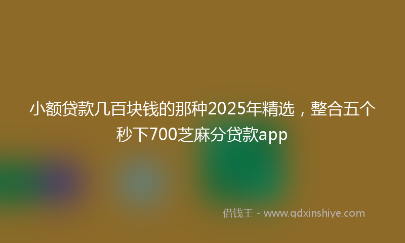 小额贷款几百块钱的那种2025年精选，整合五个秒下700芝麻分贷款app