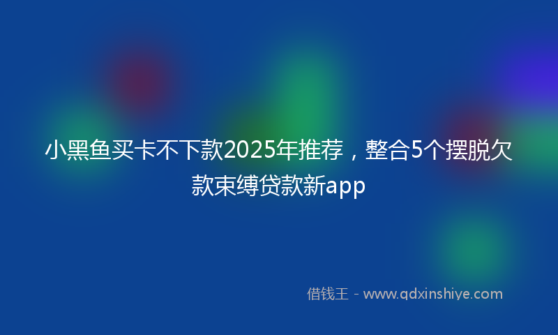 小黑鱼买卡不下款2025年推荐，整合5个摆脱欠款束缚贷款新app