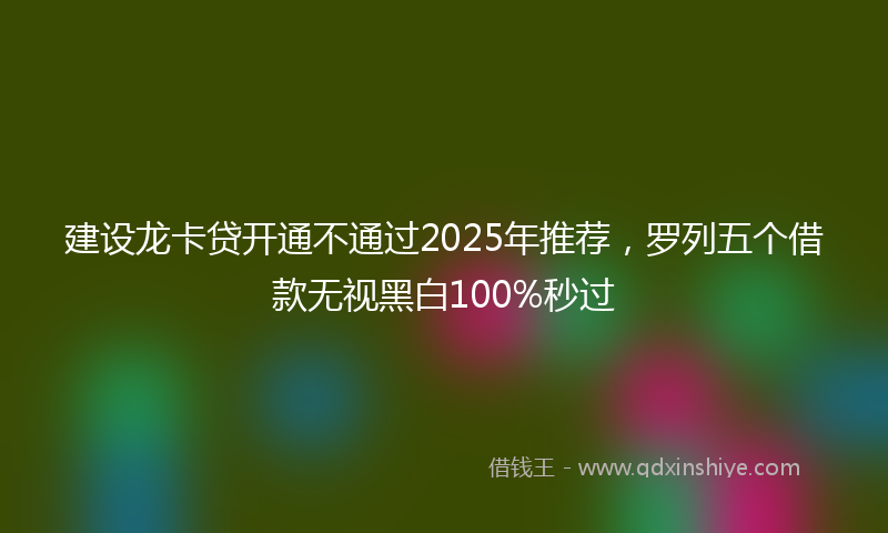 建设龙卡贷开通不通过2025年推荐，罗列五个借款无视黑白100%秒过