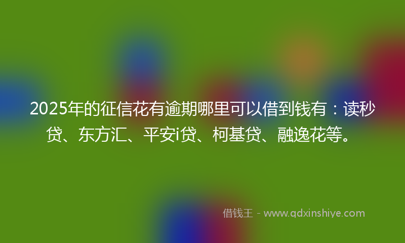 2025年的征信花有逾期哪里可以借到钱有：读秒贷、东方汇、平安i贷、柯基贷、融逸花等。