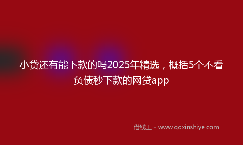 小贷还有能下款的吗2025年精选，概括5个不看负债秒下款的网贷app