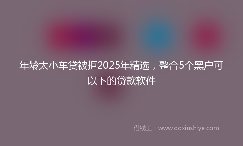 年龄太小车贷被拒2025年精选，整合5个黑户可以下的贷款软件