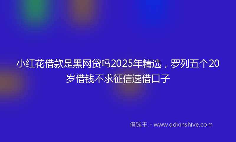 小红花借款是黑网贷吗2025年精选，罗列五个20岁借钱不求征信速借口子