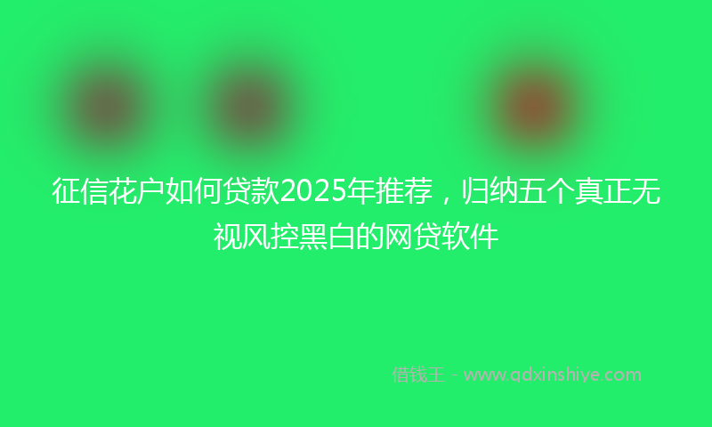 征信花户如何贷款2025年推荐，归纳五个真正无视风控黑白的网贷软件