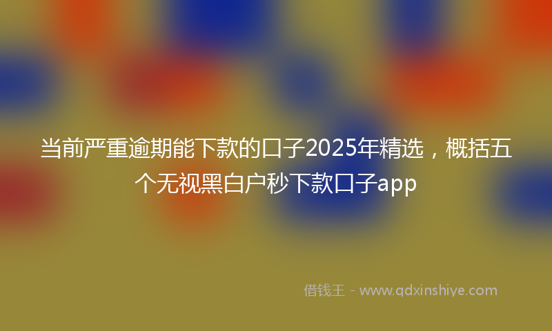 当前严重逾期能下款的口子2025年精选，概括五个无视黑白户秒下款口子app