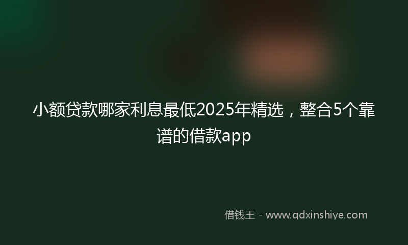 小额贷款哪家利息最低2025年精选，整合5个靠谱的借款app