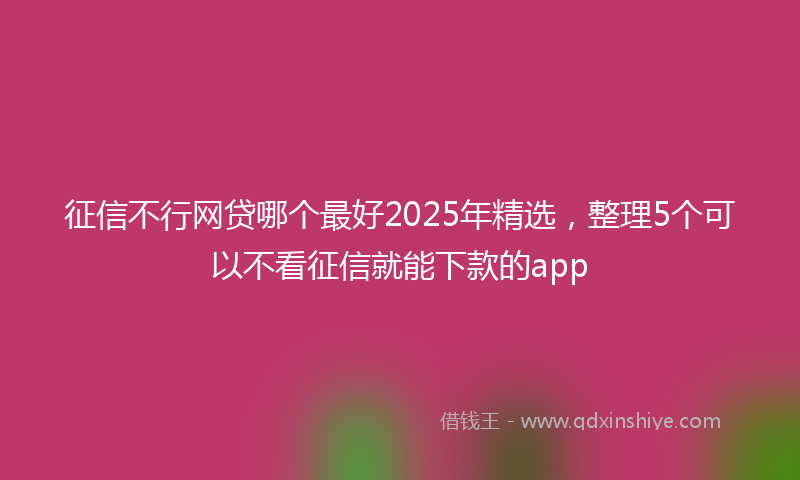 征信不行网贷哪个最好2025年精选，整理5个可以不看征信就能下款的app