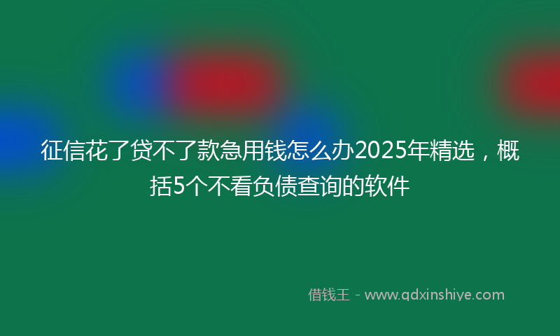 征信花了贷不了款急用钱怎么办2025年精选，概括5个不看负债查询的软件