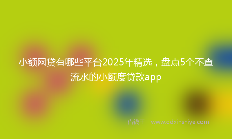 小额网贷有哪些平台2025年精选，盘点5个不查流水的小额度贷款app