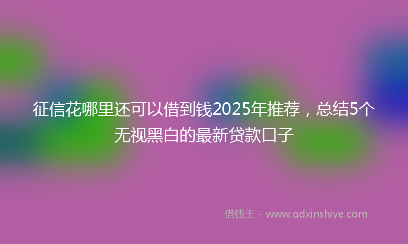 征信花哪里还可以借到钱2025年推荐，总结5个无视黑白的最新贷款口子