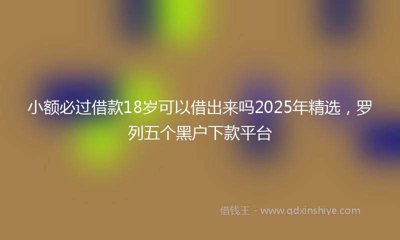 小额必过借款18岁可以借出来吗2025年精选，罗列五个黑户下款平台