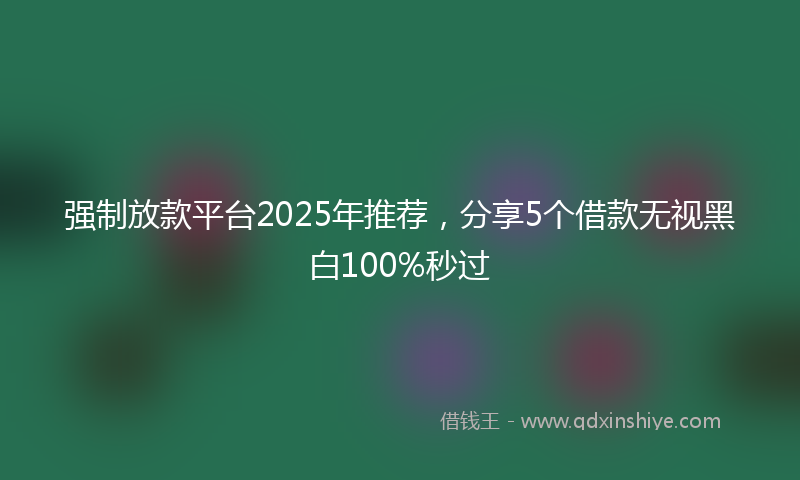 强制放款平台2025年推荐，分享5个借款无视黑白100%秒过