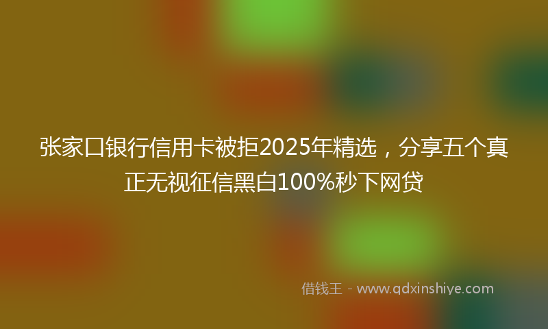 张家口银行信用卡被拒2025年精选，分享五个真正无视征信黑白100%秒下网贷