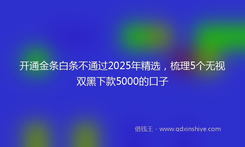 开通金条白条不通过2025年精选，梳理5个无视双黑下款5000的口子