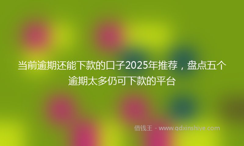 当前逾期还能下款的口子2025年推荐，盘点五个逾期太多仍可下款的平台